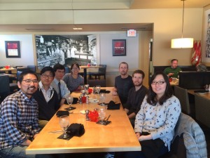 Celebrating Carl Hart's successful PhD defense (3rd from left) at J. Coco's