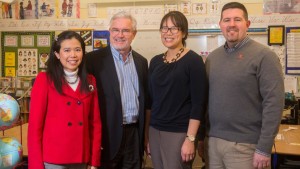 Dr. Lily Wang with other UNL co-PI's, Dr. Josephine Lau, Dr. Clarence Waters, and Dr. Jim Bovaird
