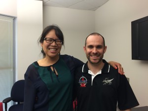 Dr. Jonathan Rathsam with Dr. Lily Wang during recent visit