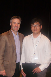 Hyun Hong receives award from Jeff Fuller, INCE Vice President for Honors and Awards