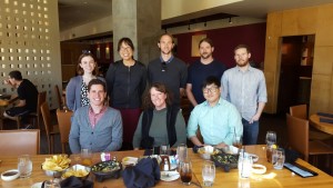 NAG members lunch with Shane Kanter and Dawn Schuette from Threshold (first row on the left and center)