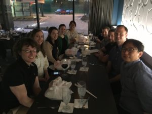 A dinner at Salt 88 in Omaha in honor of Madeline Davidson (3rd from left)